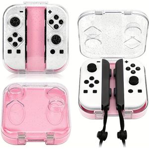 Nintendo Switch/OLED Joy-Con Controller Opbergdoos, PC Materiaal Transparante Kristallen Beschermhoes, Heldere & Glanzende Shell Accessoire Kit