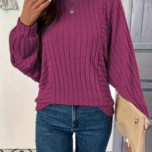 1pc Elegante Vrouwelijke Kleur Casual Sweater Tee, Polyester Breiweefsel, Crew Hals, Mouwloos, Reguliere Lengte, voor Lente/Herfst Seizoen