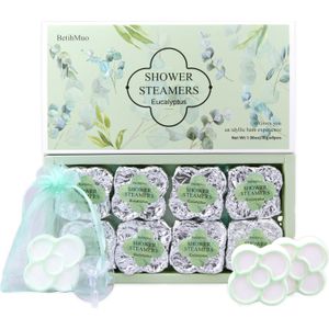 8 tabletten voor in de douche met eucalyptus en lavendel, badzouten met essentiële oliën, handgemaakte badtabletten voor in de badkamer, bubbelspa-bad, perfect cadeau voor Kerstmis.