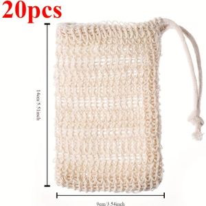 20-Pack Natuurlijke Sisal Zeepbesparende Zakjes, Exfoliërende Mesh Net Zakken, Geurloze Douche Schuimende Zeep Bars Zakken, Bad Was Tool, Halloween, Kerstmis, Cadeau voor Nieuwjaar, Valentijnsdag