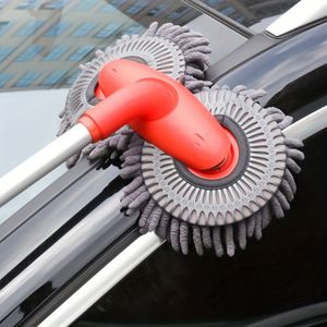 Uitschuifbare Chenille Reinigingstool met Dubbele Kop en Zachte Scrubborstels voor Auto Detailing en Waterloze Auto , met een Roterende Dweil, Zonder Batterij