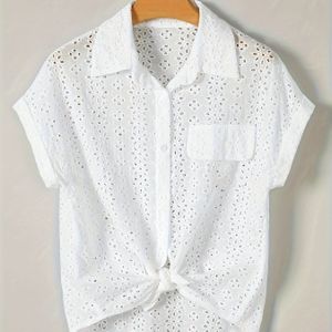 H390 Oogjes Geborduurde Vleermuismouw Overhemd voor Gerichte Ontwikkeling