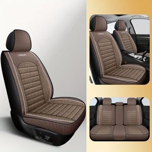 Universal Car Seat Covers - Comfortable, Durable Linen Material, Five-seat Fit For Sedans And Suvs, No Filler, Woven Texture, |woven Texture Seats|durable Linen Cover, Car Seat Covers