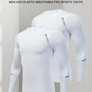 2 stuks Heren Compressie Shirts met Hoge Elasticiteit voor Fitness & Hardlopen - Ademend, Zweetabsorberend Lange Mouwen Tops voor Buitentraining, Lange Mouwen Tops voor Fitness