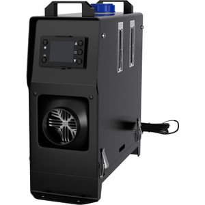 12V 8KW Diesel Hulpverwarming - met LCD-monitor & geluiddemper voor buitenplaatsen + toepassing (Zwart/Rood)
