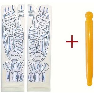 1 paar reflexologie massage sokken, mid-calf voet acupressuur kaart sokken met lichaamszones voor voettherapie, unisex