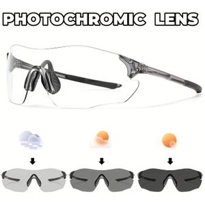 Photochromatische brillen, frameloze sportbrillen voor heren en dames, hoogwaardig ultralicht frame, geschikt voor sport en dagelijkse vrijetijdsactiviteiten.