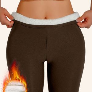 Thermische Leggings voor Vrouwen - Hoge Taille Niet-Doorzichtige Broek met Rekbare Elastische Stof, Bruine Basis voor Casual & Formele Outfits - Warmte en voor Alle Seizoenen