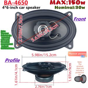 Paar 4x6 Inch Auto Coaxiale Luidsprekers, Full-Range Tweeter en Woofer Stereo Speakers voor Autodeuren