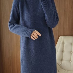 Elegante Modieuze Edel Vrouwen Tuniek Jurk | Hoge Hals, Kleur, Essentiële Stijl