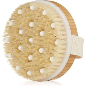 Exfoliërende & Massage Lichaamsspons voor Lichtbeige - Dubbel Gebruik op Nat/ met Zachte Borstels, Ergonomisch Handvat, Zacht Lichtbeige Gladmaak voor Alle Lichaamsgebieden