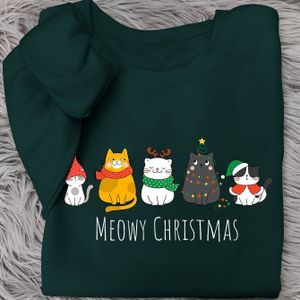 Dames Kerst Print Sweatshirt, 100% Polyester Crew Neck Gebreide Stof, Casual Winter & Herfst Top, 230gsm - Feestelijke Vakantie Kleding