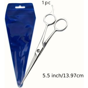Professional : 1pc Stainless Steel Haircut Scissors - Texturizing Flat Shears For All Hair Types, Unscented, Bangs, Unscented