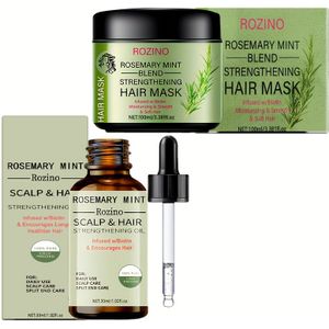 2 Stuks Rosmarijn Haarolie + Haarconditioner, Bevat Keratine En Plantensqualaan, Zeg Vaarwel aan Ruwheid en Droogheid, en de Gladheid en Glans.