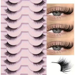 10 Paar Halfwimpers Verlengde Nepwimpers Halfoog Kruisbaar Herbruikbare Wimpers