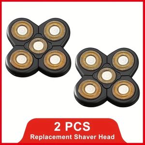 【2-Pack】Premium 5D Roterende Vervangkoppen voor Elektrisch Scheerapparaat - HyperGlide Mesjesysteem, 360° Flex Nek, Nat & Gebruik