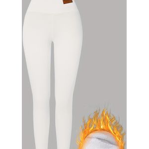 -border Lamswol Gevoerde Dikke Elastische Warme Broek voor Vrouwen met Hoge Taille