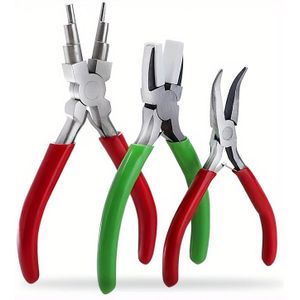 Sieraden Pincet Set 3 Stuks Inclusief 6-in-1 Bail Making Looping Pincet Kunstzinnige Draad Nylon Kauw Pincet en Pincet voor Beading, Looping, Vormgeven Draad, DIY Sieraden