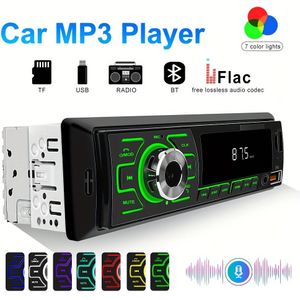1DIN In-Dash FM Autoradio Stereo, Digitale Audio Muziek Stereo Auto Speler Radio MP3 Speler, Ondersteuning RCA/USB/SD/AUX-IN met Kleurrijke Achtergrondverlichting, Zonder Batterij