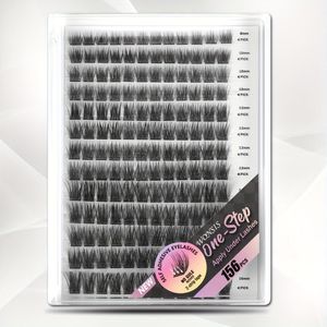156 stuks D-krul zelfklevende wimperclusters, lengte 8-16 mm, doe-het-zelf wimperkit met pincet, herbruikbaar, zonder lijm, natuurlijke uitstraling