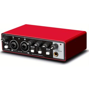 DEPUSHENG USB Audio-interface 24Bit/96kHz voor Muziekopname, XLR-interface met Power, Audiobox voor Streamen en Podcasten met Ultralage Latentie Plug and Play, Kerstcadeaus