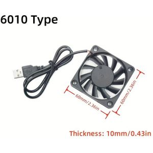 5V USB-ventilator 5010 6010 8010 8015 8025 9225 12025 12cm voor PC-behuizing, computer, CPU, router, 3D-printerkoeling - borstelloze warmteafvoer, duurzame en , computerkoelventilatoren