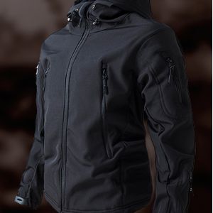 New Fleece-gevoerde Sharkskin Softshell Hoodie voor Mannen en Vrouwen, Trendy Outdoor Reisjas met Slankmakend Effect, Comfortabele Casual Kleding