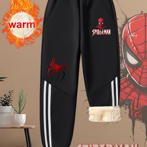 Marvel Gelicenseerde Jongensbroek | Spider-Man Coole en Stijlvolle Print, Fleece Gevoerde Dikke Joggingbroek voor Herfst-Winter, Warm en Koudebestendig voor Jongens, voor Buiten