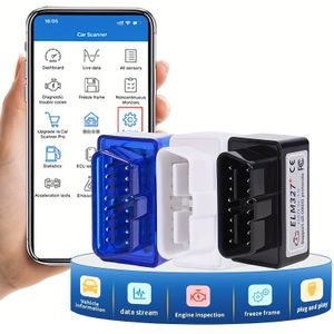 Scanner Compatibel met alle auto's, vrachtwagens, motorfietsen - OBD II Diagnose Tool met Code Reader/Eraser, ECU Diagnose, Check Engine Reset, Smartphones Tablets PC's via (No)