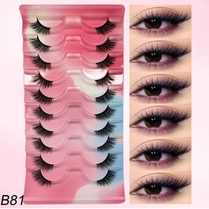 10 Paar Half Wimpers Natuurlijke Look Cat Eye Nepwimpers - Stijl, Korte Zachte 3D Mink Pluizige Volumineuze Synthetische Extensions (Herbruikbaar)