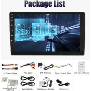 ESSGOO 4+64GB 13 Dubbel 2 DIN 9 Inch IPS Touch Screen Auto Stereo Radio Met Draadloze Auto-speler, Auto, B-t, NAV WiFi RDS USB Met AHD Achteruitkijkcamera En Microfoon, Zonder Batterij