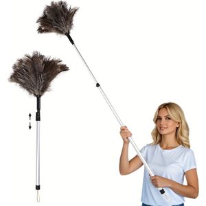 25-49 Inch (about 63-124cm) Duster, Aluminum Handle Reused, Fluffy And Shed Feathers, Handheld Dust Removal Use, Suitable For Cleaning Home, Car, Office