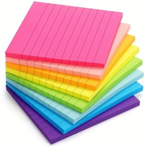 8pcs/pack, Vibrant And Super Power Memo Pads, Each With 45 Sheets, Featuring A Of 4x4 And Notes, Back To School, School Supplies, School, Notes, Aesthetic School Supplies, Stationary