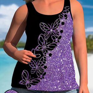 Women's Sequin Print Fashion Vest