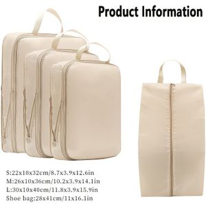 4pcs Packing Cubes For Travel - Durable Fabric Organizers With Zippered Compartments, Machine Washable Luggage Bags For Clothes, Bedding & Moving Supplies, Organizers | Sturdy Handles