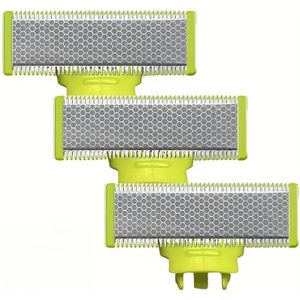 3 zware vervangingsmessen - compatibel met Norelco One trimmer, handmatige kappersprecisie, geen batterij nodig - geschikt voor baarden en wenkbrauwen - duurzaam en eenvoudig te vervangen messen