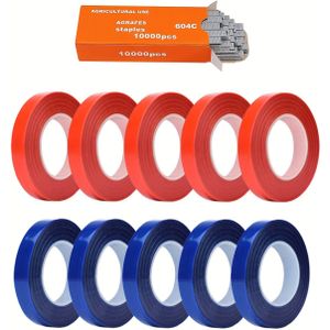 10 Rolls Of Tape + Bookbinding For Plant Branch Binding Machine, Garden Tape Tool Accessories For Bundling Grapes, Tomatoes, And Other Vines And Branches