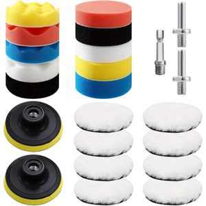 23st 80mm Polijstsponzen Pads, 23st Polijstset Auto, Polijstopzetstuk voor Draadloze Schroevendraaier Auto, voor Polijsten, Slijpen, Waxen