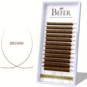 BEFER Bruine Klassieke Individuele Wimperextensions - Natuurlijke D Krul Wimpers, Zacht & Comfortabel, Meerdere Lengtes, 0.07mm , D Krul Stijl, voor Halloween