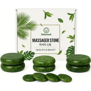 10-delige Hot Stone Massage Set - Groene Stenen - Te Gebruiken met Essentiële Oliën, Thuis/Professionele Spa Massagetools voor Volledige Lichaamsmassage