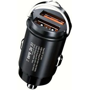 200w Auto Snellader Auto Oplader Metalen Auto Oplader Dubbele USB Auto Oplader Snellader Mini Snellader Loop Auto Oplader Qc Snellader