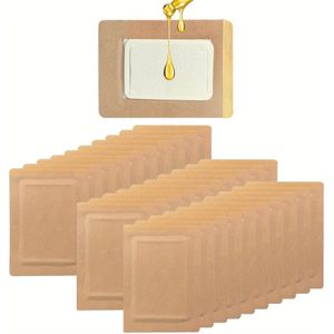 10/30/60 stuks Zelfklevende Ricinusolie Pleisters (Olie Niet Inbegrepen): Lichtbeige Kleur, Lekvrij Ontwerp, Wasniet Nodig, Draagbaar, Medium Formaat, Geen Batterijen Nodig, Sporttape
