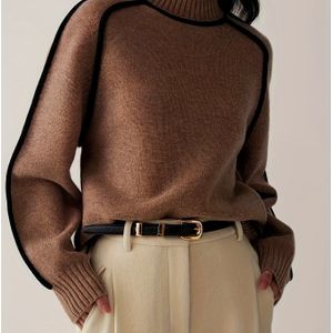 Gericht Herfst-Winter Color-Block Gestreepte Trui voor Vrouwen