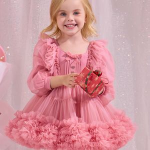 Elegante Prinsessen Tutu Jurk voor Meisjes | Lange Mouwen, Kleur, Lange Lengte met Strass Details voor Verjaardagsfeestje.