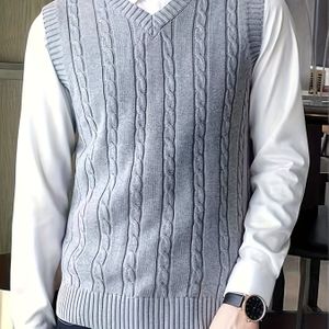 Heren Casual Fashion V-Hals Gebreide Tanktop | Slim Fit, Kleur, Geschikt voor Herfst/Winter, Ideaal voor Dagelijks & Casual Gebruik, Buiten, Feest, Feestelijke Gelegenheden