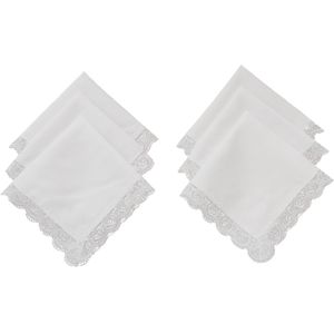 witte zakdoek 6 stks/set met kanten rand dames bruiloft decoratie 9,8 "beschikbaar voor doe-het-zelf