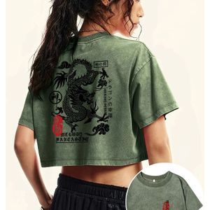 Dames Roze Print Crop Top - Hoge Taille, Korte Mouw, Slim Fit T-shirt met Levendige & Bloemen Ontwerp | Machine Wasbaar, Lente/Zomer Mode Top | Pasvorm Ontwerp, Print Top