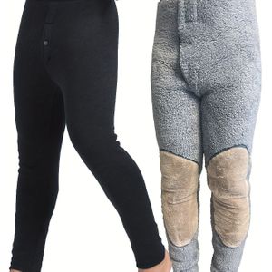 Heren Extra Dikke Warme Broek, Slim-Fit Thermische Winterleggings, Buiten Koudbestendige Fleece-Gefodderde Dikke Fleece Broek