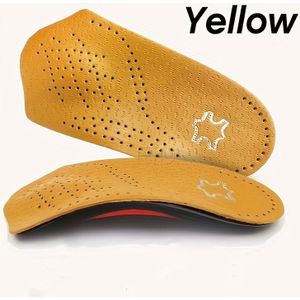 2 stuks van Arch Support Insoles Geel Leather Arch Half Pads voor Mannen en Vrouwen Onzichtbare Non-Slip Verdikte Arch Half Pads