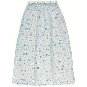 Beschermende PVC Rok, Plastic Onderrokje Lekdicht met Drukknopen voor Mannen & Vrouwen – Zacht, Blauw Sneeuwvlokken Kerstcadeau Herbruikbaar Unisex